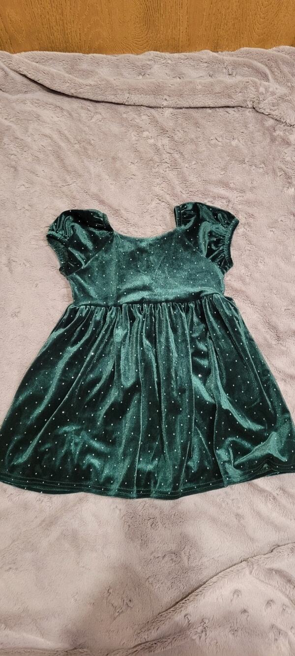 Blueberi Boulevard Green Velvet Sparkle Dress Girls 24M NWT Holiday Church Party